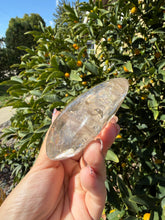 Load image into Gallery viewer, Natural Brazilian Light Smoky Quartz Palm Stone,Meditation Palm Stones,A291