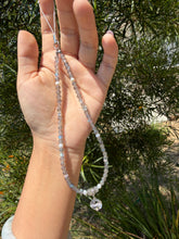 Load image into Gallery viewer, Designer Labradorite Crystal Phone Charm, Natural Pearl Beaded Wrist Strap,P3