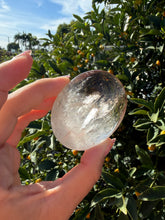Load image into Gallery viewer, Smoky Quartz Palm Stone | Clear to White Gradient Color | Polished Crystal A284