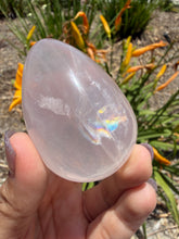 Load image into Gallery viewer, Natural Star Rose Quartz Crystal Egg Pink Healing Crystal Palm Stone,A480