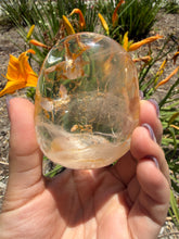 Load image into Gallery viewer, Natural Golden Healer Quartz Palm Stone,Natural Hematoid Quartz Crystal,A483