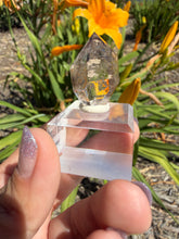 Load image into Gallery viewer, Natural Namibia Skeletal Enhydro Quartz Mineral Specimen w/ Moving Bubble,A479