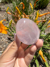 Load image into Gallery viewer, Natural Star Rose Quartz Crystal Egg Pink Healing Crystal Palm Stone,A481