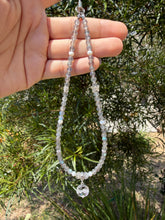 Load image into Gallery viewer, Designer Labradorite Crystal Phone Charm, Natural Pearl Beaded Wrist Strap,P3