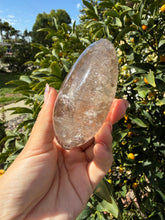 Load image into Gallery viewer, Natural Brazilian Light Smoky Quartz Palm Stone,Meditation Palm Stones,A289