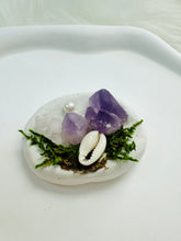 Load image into Gallery viewer, Handmade Amethyst and Shell Clay Garden Fridge Magnets - D
