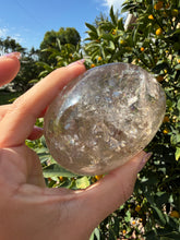Load image into Gallery viewer, Natural Brazilian Light Smoky Quartz Palm Stone,Meditation Palm Stones,A288