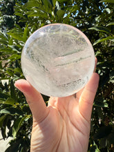 Load image into Gallery viewer, Large Clear Quartz Crystal Sphere with Green Chlorite Inclusions,A142