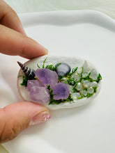 Load image into Gallery viewer, Handmade Amethyst and Shell Clay Garden Fridge Magnets - C