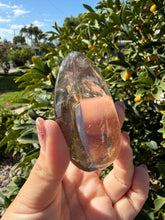 Load image into Gallery viewer, Natural Brazilian Light Smoky Quartz Palm Stone,Meditation Palm Stones,A292