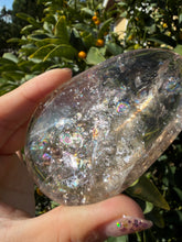 Load image into Gallery viewer, Natural Brazilian Light Smoky Quartz Palm Stone,Meditation Palm Stones,A290
