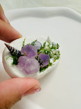 Load image into Gallery viewer, Handmade Amethyst and Shell Clay Garden Fridge Magnets - C