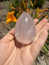Load image into Gallery viewer, Natural Star Rose Quartz Crystal Egg Pink Healing Crystal Palm Stone,A480