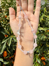 Load image into Gallery viewer, Handcrafted Design Rose Quartz Phone Charm