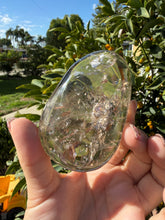 Load image into Gallery viewer, Natural Brazilian Light Smoky Quartz Palm Stone,Meditation Palm Stones,A290