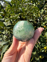 Load image into Gallery viewer, Natural Feather Fluorite Sphere,Snowflake Quartz Crystal Fluorite Ball,A215