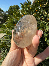 Load image into Gallery viewer, Natural Brazilian Light Smoky Quartz Palm Stone,Meditation Palm Stones,A288