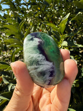 Load image into Gallery viewer, Natural Feather Fluorite Palm Stone,Snowflake Quartz Fluorite Palm Stone,A182