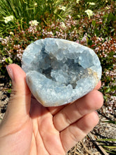 Load image into Gallery viewer, Celestite Geode Heart Blue Crystal Cluster Natural Raw Specimen Healing,A463