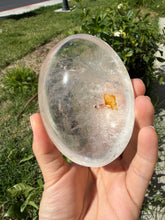 Load image into Gallery viewer, Natural Clear Quartz Palm Stone Healing Crystal Polished With Inclusions,A340