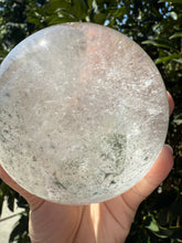 Load image into Gallery viewer, Large Clear Quartz Crystal Sphere with Green Chlorite Inclusions,A142
