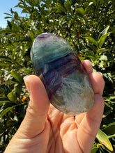 Load image into Gallery viewer, Natural Feather Fluorite Palm Stone,Snowflake Quartz Fluorite Palm Stone,A183