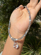 Load image into Gallery viewer, Designer Labradorite Crystal Phone Charm, Natural Pearl Beaded Wrist Strap,P3