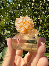 Load image into Gallery viewer, Lotus Quartz Cluster, Madagascar Flower Quartz Cluster, Candle Quartz,A190