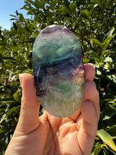 Load image into Gallery viewer, Natural Feather Fluorite Palm Stone,Snowflake Quartz Fluorite Palm Stone,A183