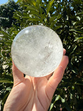 Load image into Gallery viewer, Large Clear Quartz Crystal Sphere with Green Chlorite Inclusions,A142