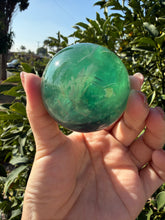 Load image into Gallery viewer, Natural Feather Fluorite Sphere,Snowflake Quartz Crystal Fluorite Ball,A216