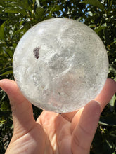 Load image into Gallery viewer, Large Clear Quartz Crystal Sphere with Green Chlorite Inclusions,A142