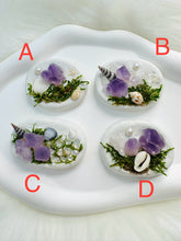 Load image into Gallery viewer, Handmade Amethyst and Shell Clay Garden Fridge Magnets - C
