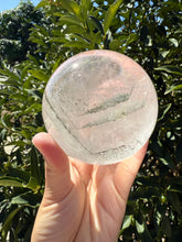 Load image into Gallery viewer, Large Clear Quartz Crystal Sphere with Green Chlorite Inclusions,A142