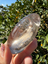 Load image into Gallery viewer, Natural Brazilian Light Smoky Quartz Palm Stone,Meditation Palm Stones,A292