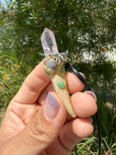 Load image into Gallery viewer, Handmade Pocket Deer Antler Veracruz Quartz Amethyst Crystal Wand Necklace