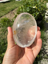 Load image into Gallery viewer, Natural Clear Quartz Palm Stone Healing Crystal Polished With Inclusions,A340