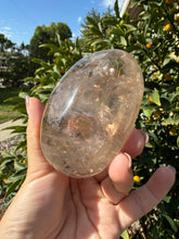 Load image into Gallery viewer, Natural Brazilian Light Smoky Quartz Palm Stone,Meditation Palm Stones,A289