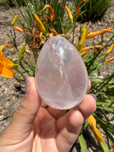 Load image into Gallery viewer, Natural Star Rose Quartz Crystal Egg Pink Healing Crystal Palm Stone,A481