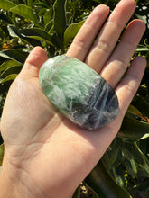 Load image into Gallery viewer, Natural Feather Fluorite Palm Stone,Snowflake Quartz Fluorite Palm Stone,A181