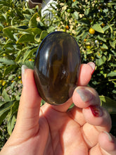 Load image into Gallery viewer, Natural Brazil Smoky Quartz Palm Stone,Meditation Palm Stones,A260