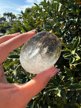 Load image into Gallery viewer, Smoky Quartz Palm Stone | Clear to White Gradient Color | Polished Crystal A284