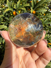 Load image into Gallery viewer, Scenic Garden Quartz Sphere | Natural Lodolite Included Crystal Orb, A317