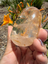 Load image into Gallery viewer, Natural Golden Healer Quartz Palm Stone,Natural Hematoid Quartz Crystal,A483