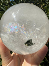 Load image into Gallery viewer, 2.59lb Clear Quartz Crystal Sphere with Green Chlorite Inclusions,A146