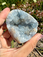 Load image into Gallery viewer, Celestite Geode Heart Blue Crystal Cluster Natural Raw Specimen Healing,A463