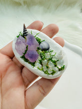 Load image into Gallery viewer, Handmade Amethyst and Shell Clay Garden Fridge Magnets - C