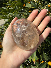 Load image into Gallery viewer, Natural Brazilian Light Smoky Quartz Palm Stone,Meditation Palm Stones,A288