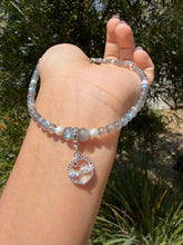 Load image into Gallery viewer, Designer Labradorite Crystal Phone Charm, Natural Pearl Beaded Wrist Strap,P3