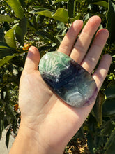 Load image into Gallery viewer, Natural Feather Fluorite Palm Stone,Snowflake Quartz Fluorite Palm Stone,A183